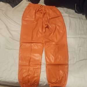 Stylish Faux Leather Joggers